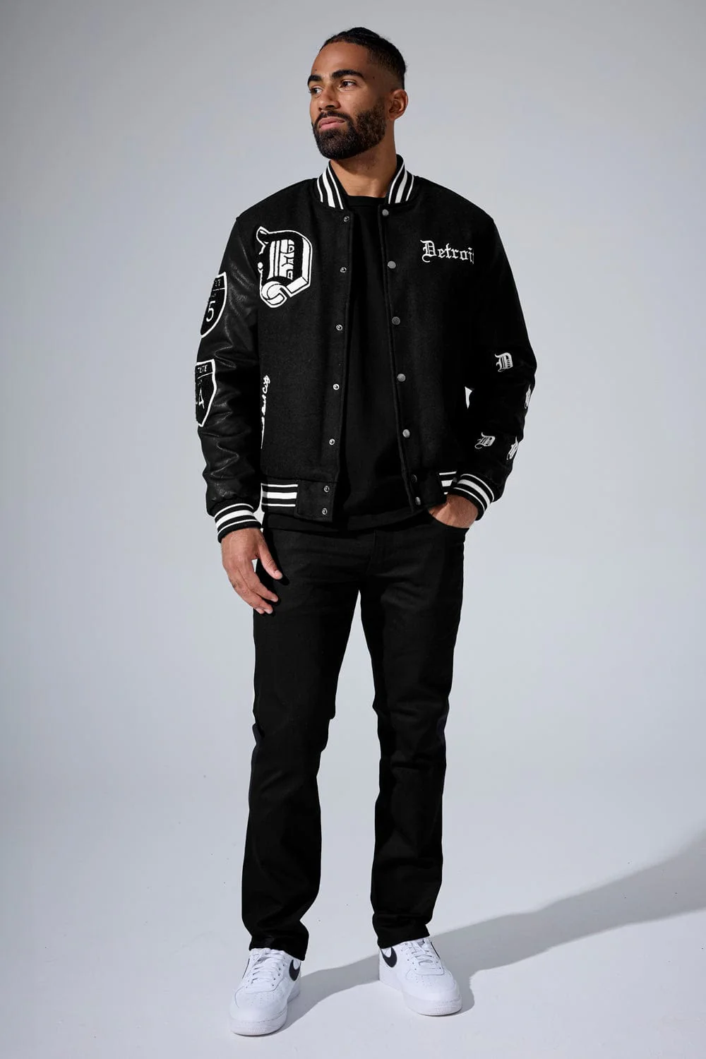 313 Varsity Jacket (Black) - Image 3