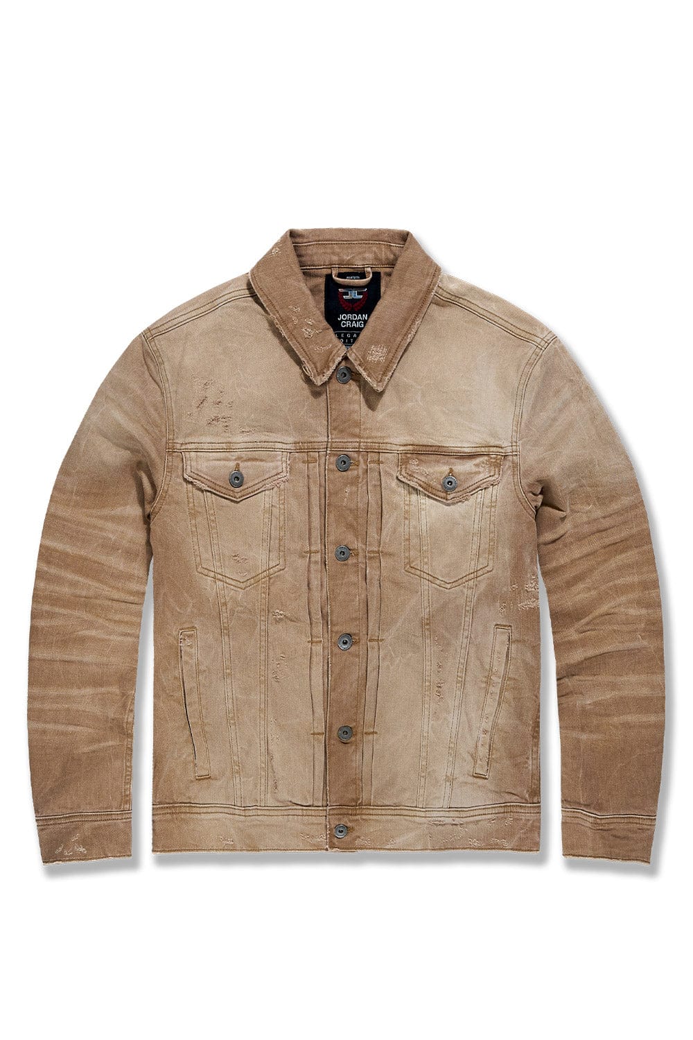 Big Men's Meadowlands Denim Trucker Jacket (Earth Tones) - Image 3