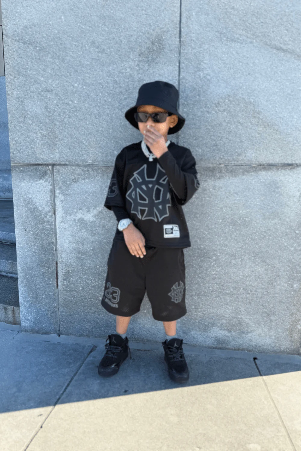 Kids 5 Borough Football Jersey (Black) - Image 4