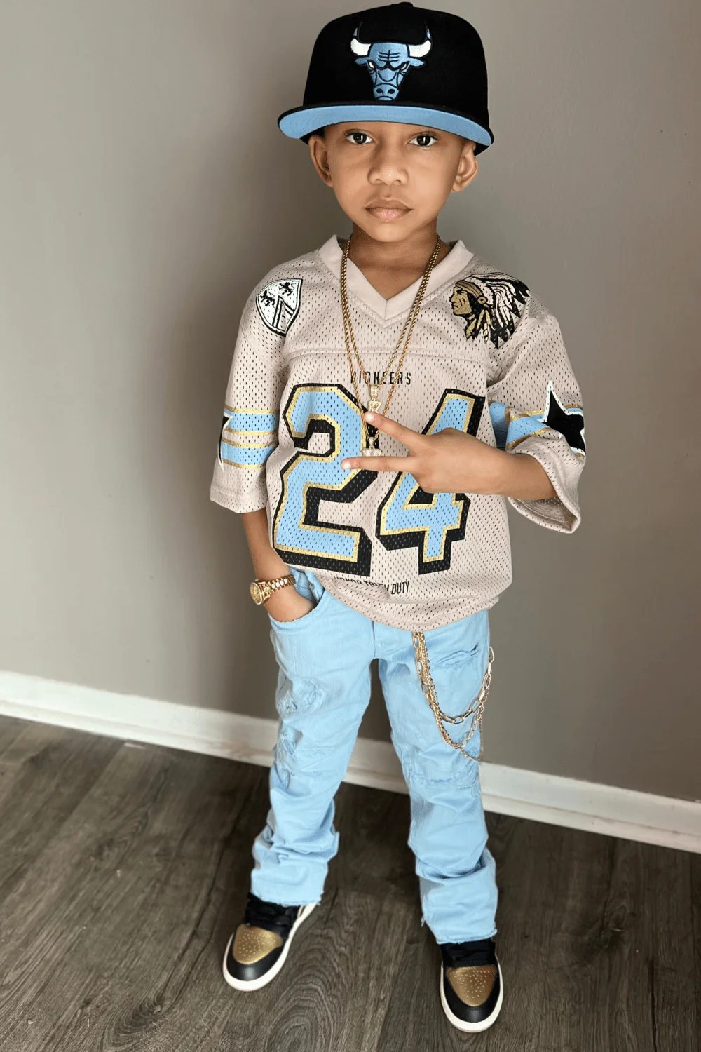 Kids Pioneer Football Jersey (Cream) - Image 4