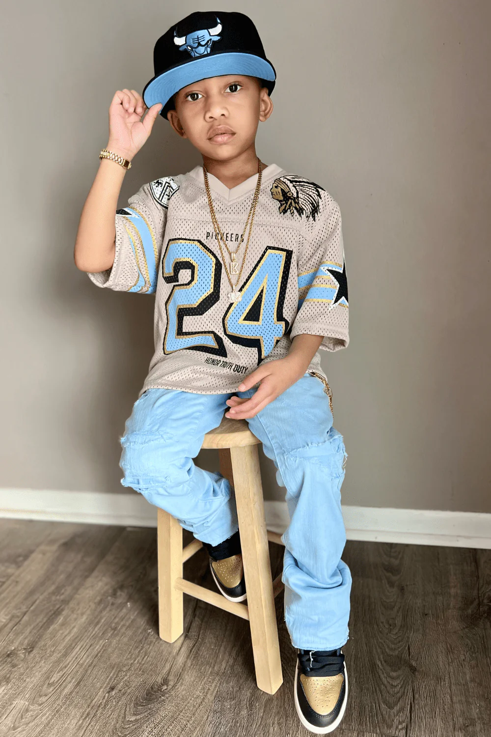 Kids Pioneer Football Jersey (Cream) - Image 6