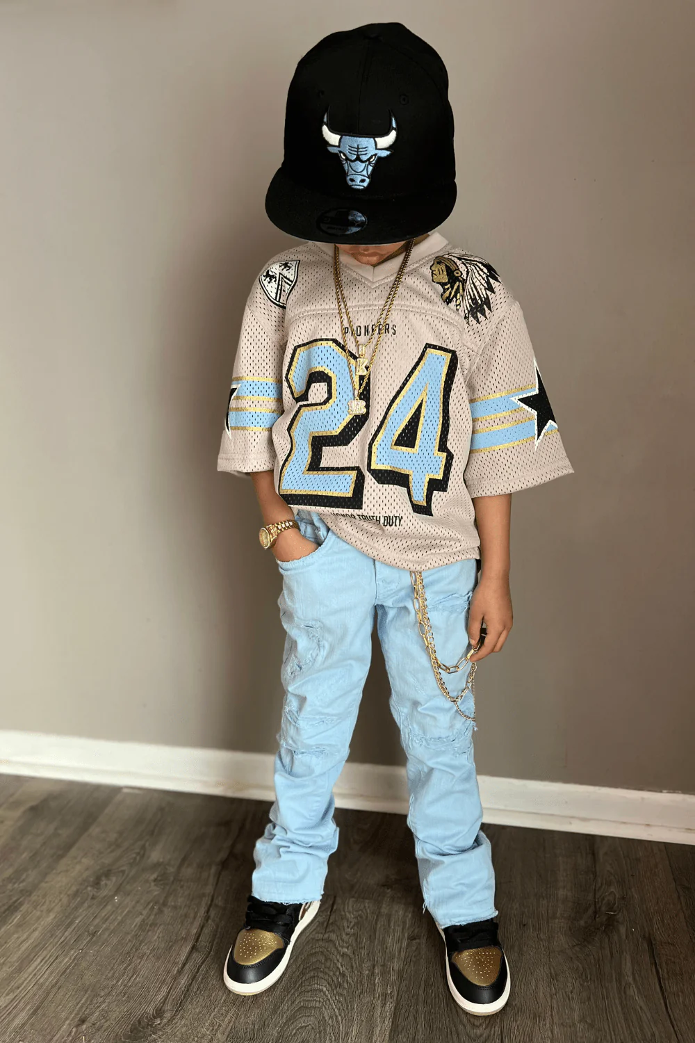 Kids Pioneer Football Jersey (Cream) - Image 7