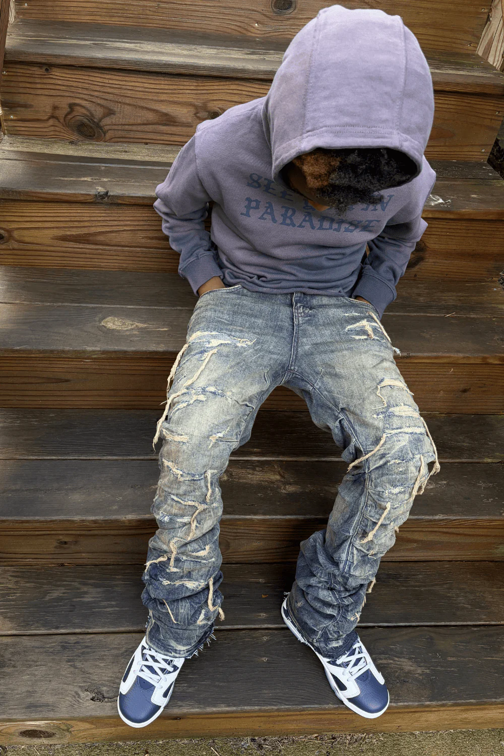 Kids Stacked Ripple Effect Denim (Desert Storm) - Image 3
