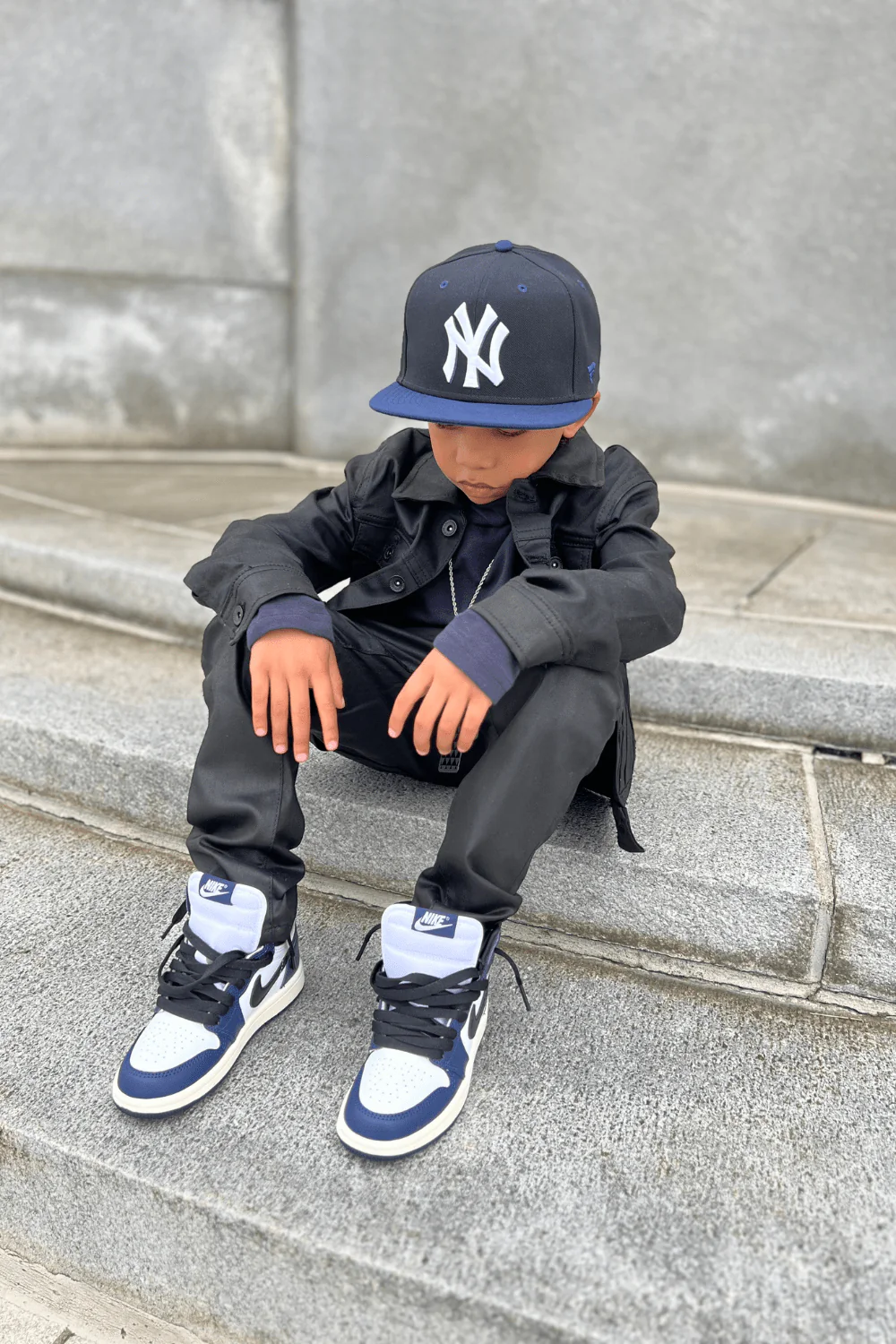 Kids Smooth Criminal Denim Trucker Jacket (Jet Black) - Image 3