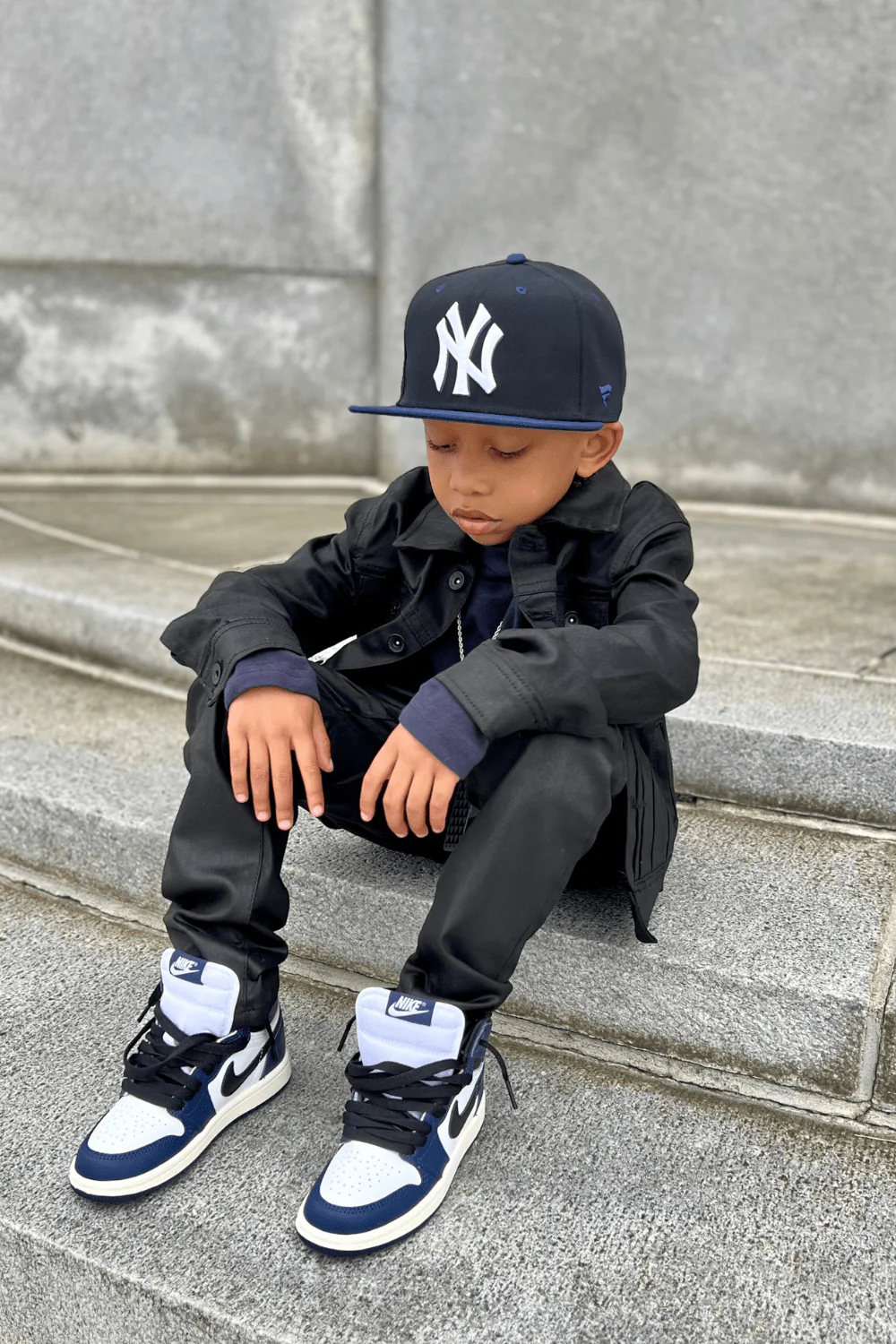 Kids Smooth Criminal Denim Trucker Jacket (Jet Black) - Image 5