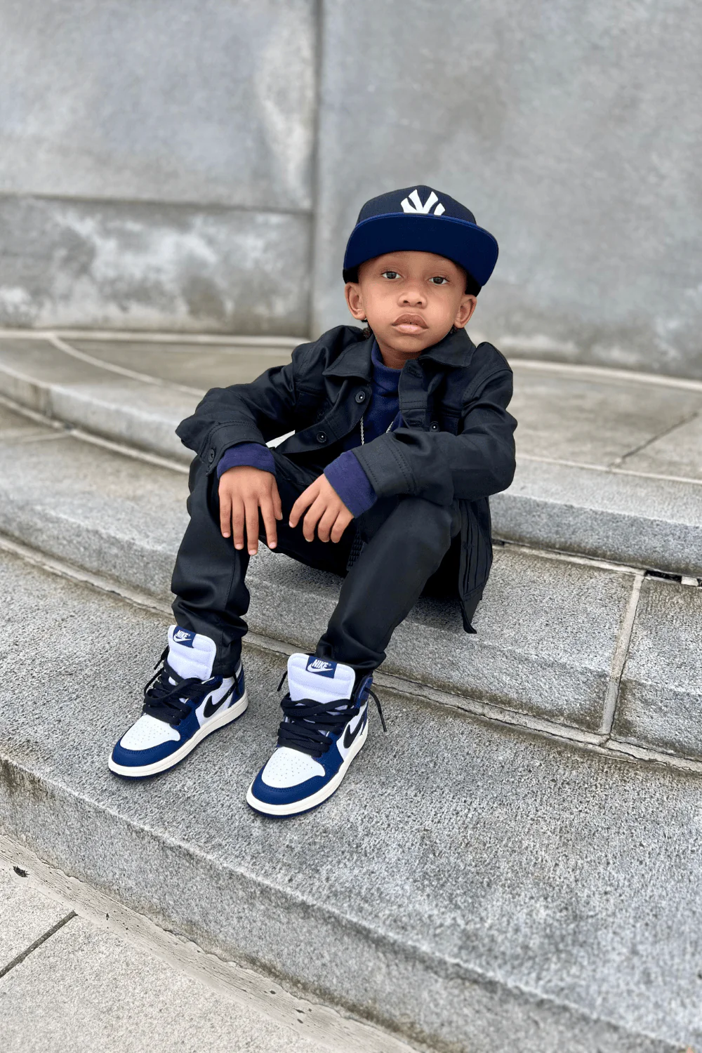 Kids Smooth Criminal Denim Trucker Jacket (Jet Black) - Image 7