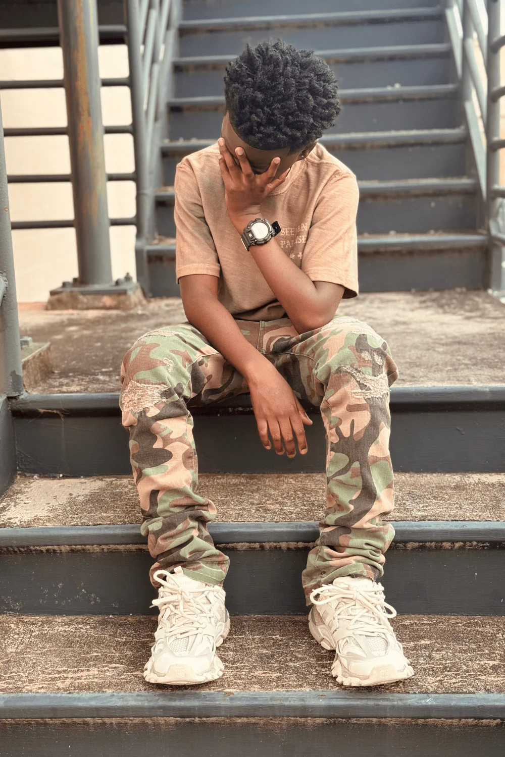 Kids Stacked Tribeca Twill Pants (Vintage Camo) - Image 5