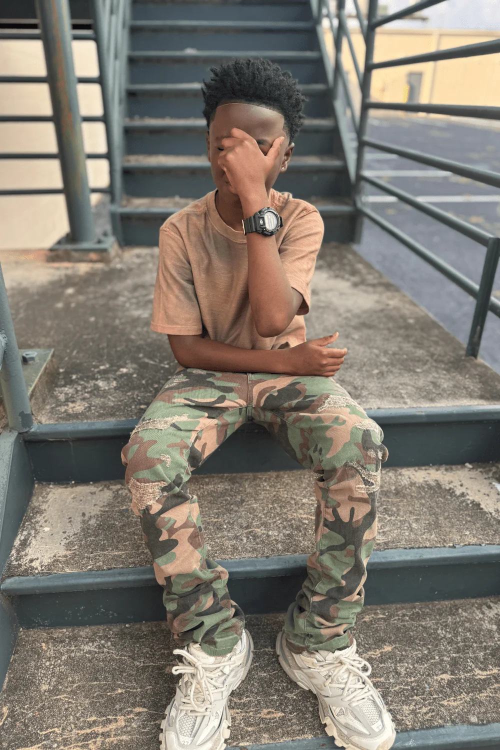 Kids Stacked Tribeca Twill Pants (Vintage Camo) - Image 6