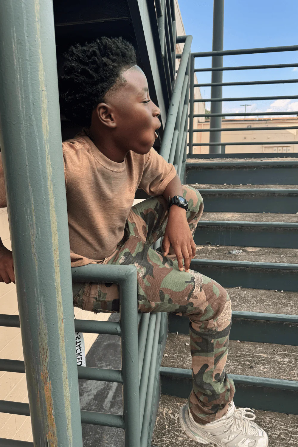 Kids Stacked Tribeca Twill Pants (Vintage Camo) - Image 7