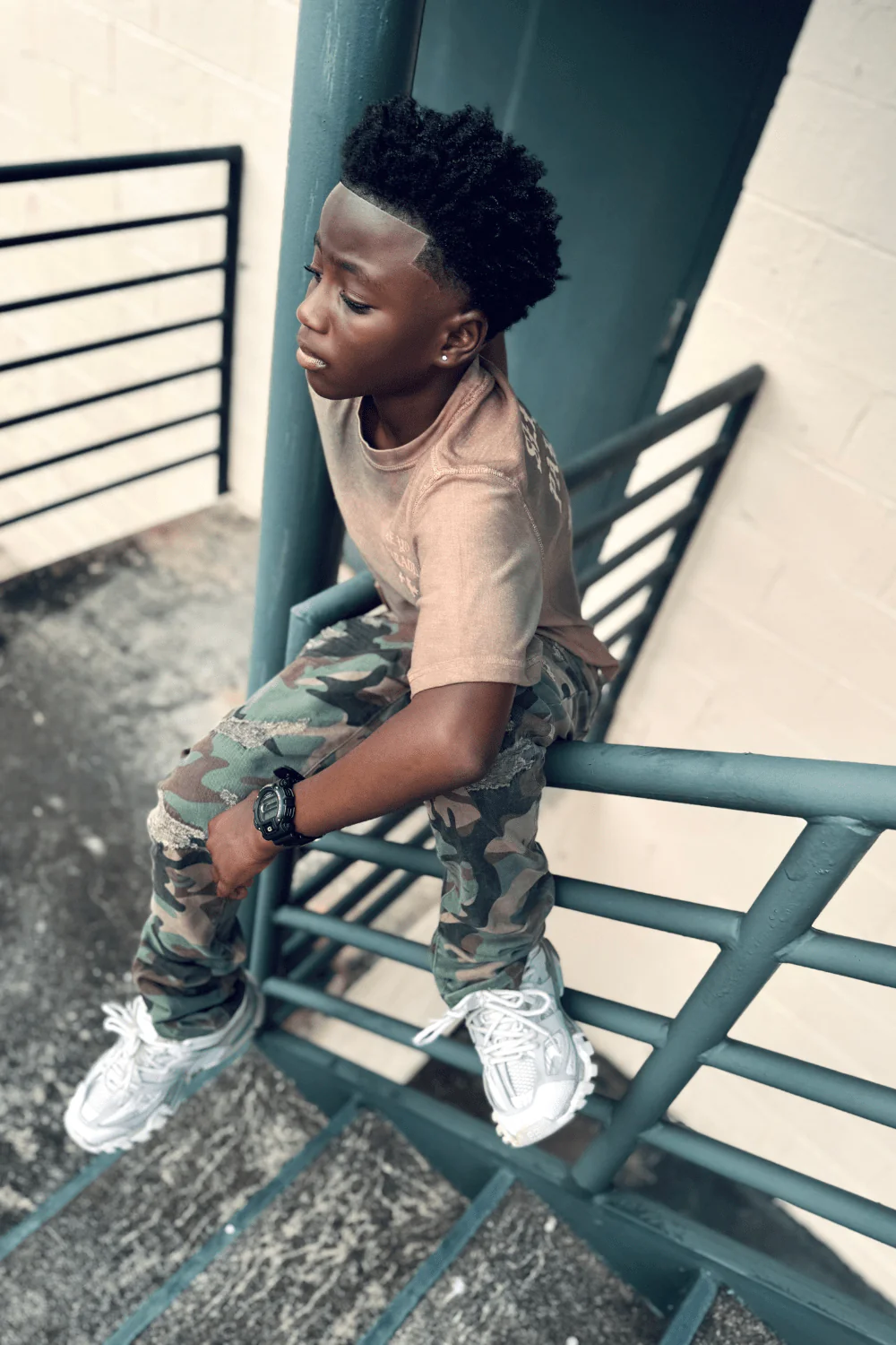 Kids Stacked Tribeca Twill Pants (Vintage Camo) - Image 8