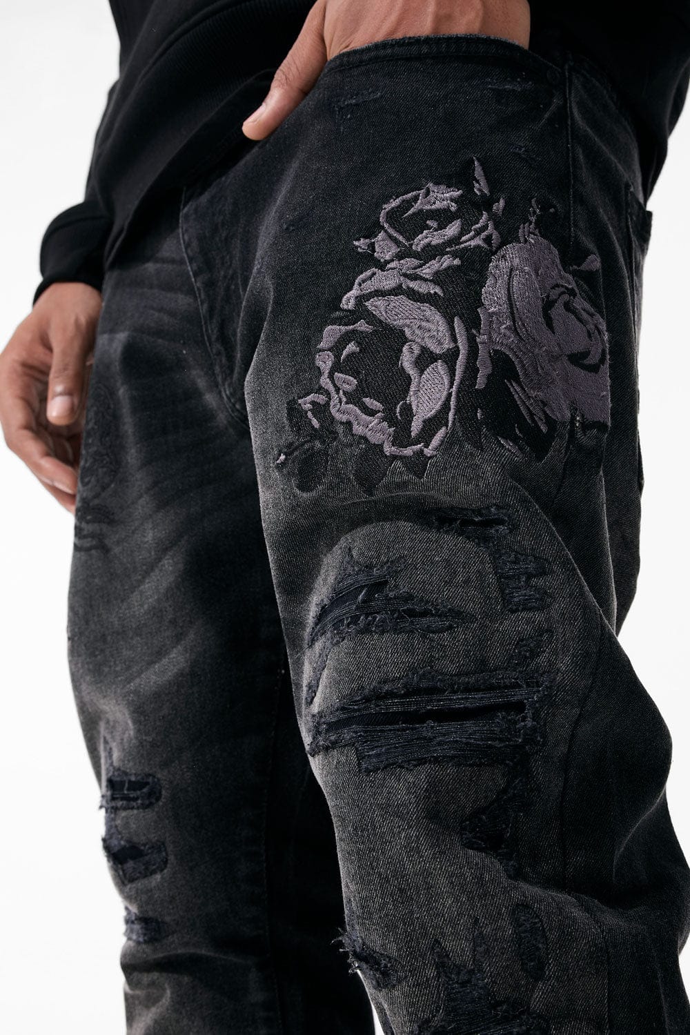 Slim Taper Fit - Eternal Darkness Denim (Black Shadow) - Sean Collection - Image 4