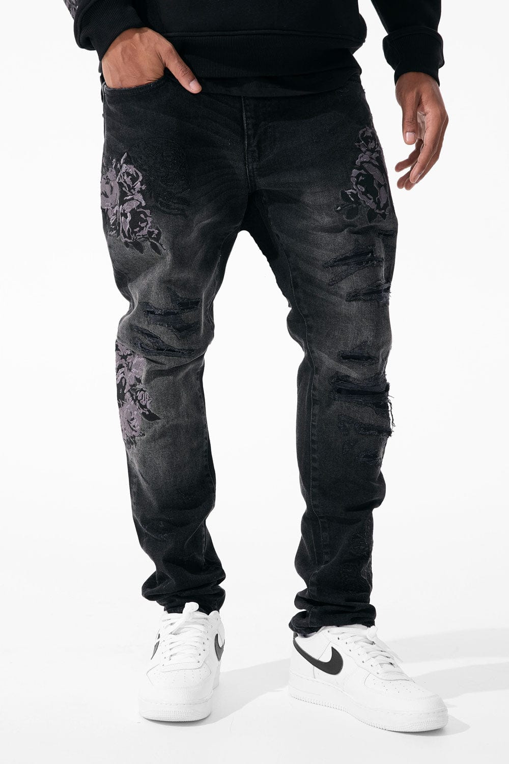 Slim Taper Fit - Eternal Darkness Denim (Black Shadow) - Sean Collection - Image 5