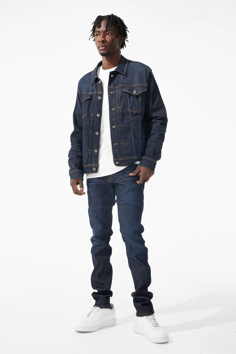 Slim Taper Fit - Gaucho Denim (Dark Indigo) - Sean Collection - Image 3